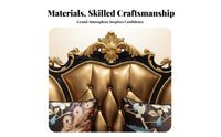 Carved Frame Tufted Couch European look Loveseat and Armchair Collection Luxurious Design Sofa Set for Families, Villa, Formal Reception Area, Office