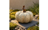 Light-Toned Ceramic Pumpkin Ornament Brown Stem Ceramic Pumpkin Figurine Smooth Finish Home decorations
