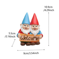 Hand-Painted Welcome Sign Gnome Colorfast Resin Gnome Ornament for Patio, Front Porch