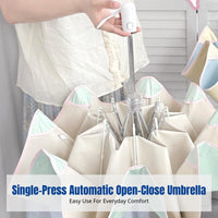 Automatic Folding Umbrella, Sun and Rain Protection, Lightweight, Colorful Coating, Stainless Steel Shaft, For Women