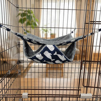 Double Layer Small Animal Hammocks for Cage, 35cm Square Rat Hammock, Thermal Cartoon Hanging Bed for Ferret, Chinchilla and Sugar Glider