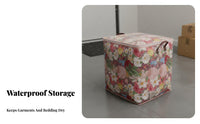 Quilt Storage Bag Fastener Closure Fastener Ed Quilt Storage Bin Fastener Ed Moving Bag Water Resistant Floral Print Material
