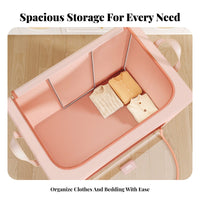 Framed Textile Storage Cube Reinforced Handles Closet Organizer Sturdy Frame