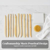 10 Pieces Clay Sculpting Tool Kit DIY Crafting Wooden Pottery Tool Set Versatile
