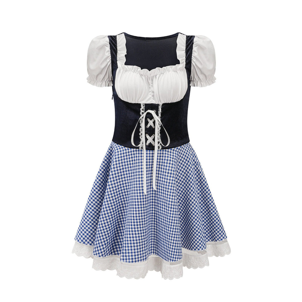 Bavarian Regionn Region N Festival Costume Gingham Pattern German Beer Girl