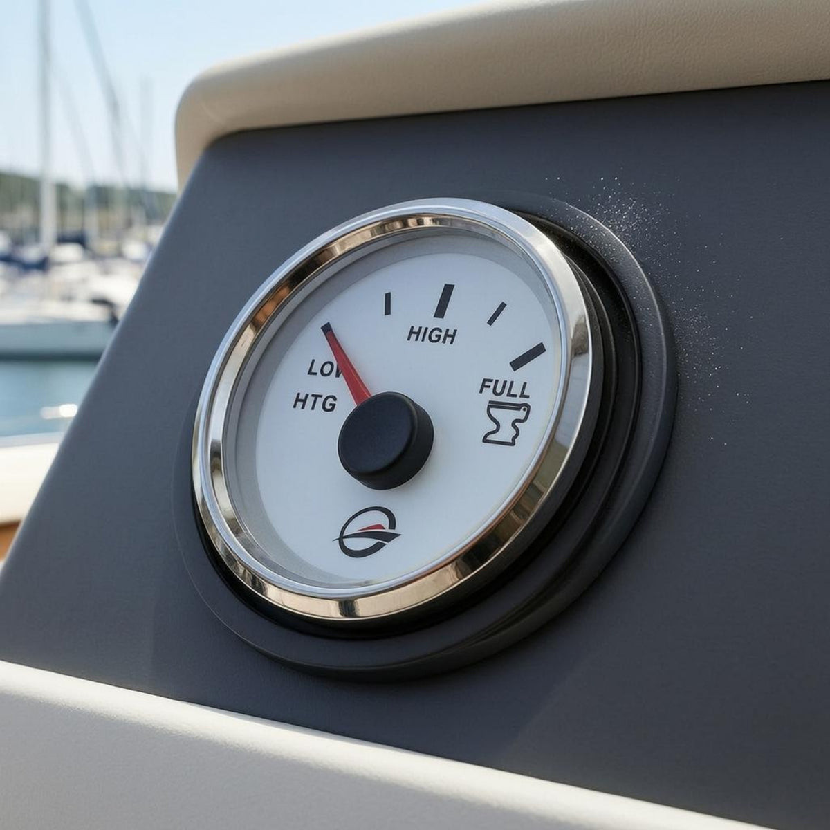 Marine Tank Level Gauge Three-Segment Scale Analog Level Dial Circular Bezel Flush Mount Gauge for Wastewater Systems