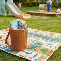 Backpack Basket Cylindrical Wicker Backpack Adjustable Picnic Basket with Shoulder Straps for Children, Kids, Picnics, Outdoor-Activity, Gardening