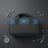 Woven Handles Tool Bag Vertical Pockets Oxford Tool Bag Mesh Pocket Portable Storage Soft-Sided