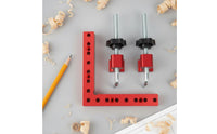 Double Scale Ruler 90 Degree Positioning Square Aluminum Alloy Corner Clamp Rust Proof Right Angle Clamping Square Anodized Finish for Furniture Assembly, Picture Framing
