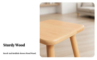 Multi-Purpose Square Wooden Stool Rounded Corners Small Wooden Utility Stool Long-Lasting Footrest High Load Capacity for Children, Adults, Seniors, Living Room, Entryway, Bedroom, Kitchen