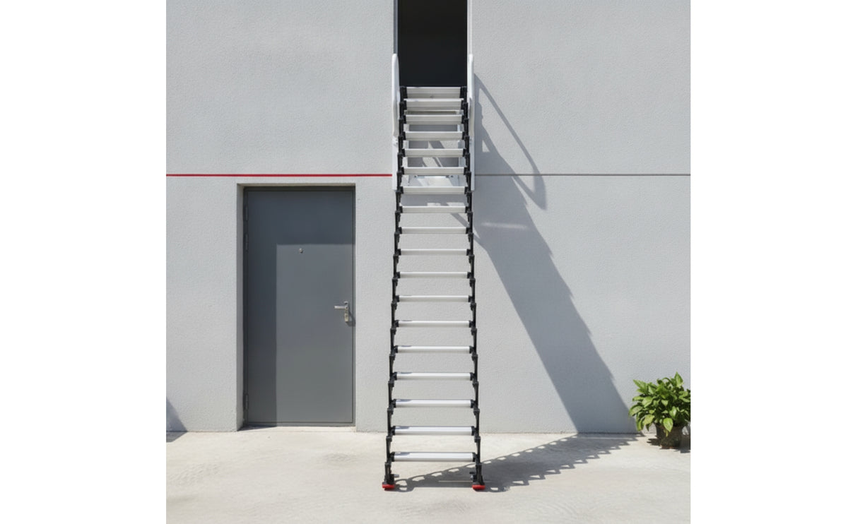 Wall-Mounted Attic Stairs Space-Saving Retractable Attic Stairs Foldable Retractable Staircase for Homeowners, Mezzanine