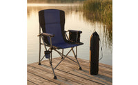 High Back Camping Chair Storage Bag Portable Folding Chair Dark Material Camp Seat