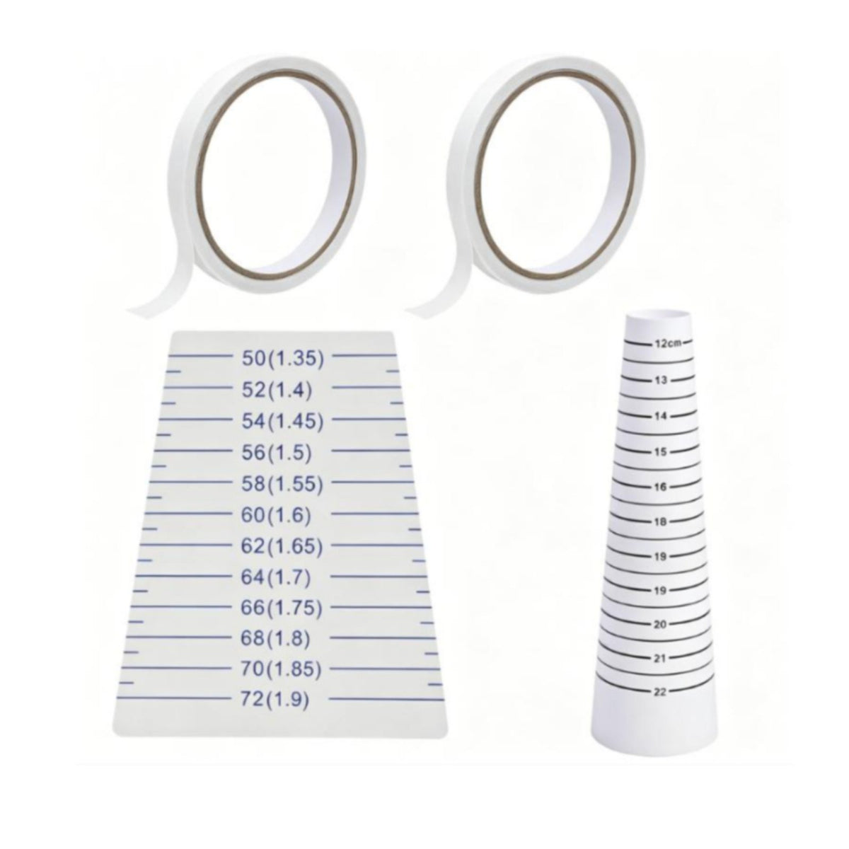 Precise Bracelet Measuring Tool Easy to Read Markings Bracelet Sizer Mandrel Sturdy Material Double Sided Tape Rolls Jewelry Safe for Craft Room
