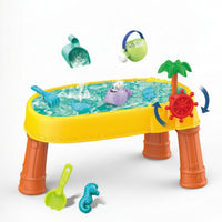 Outdoor Sand and Water Table Compact Water Table with Accessories Interactive Playset Hands-on for Toddlers, Garden