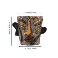 Face Planter Multicolor Resin Planter Rustic Finish