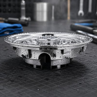 Utility Cart Hub Cap Silver 8-Inch Wheel Hub Cap Scratch-Resistant Vehicle Accessory