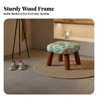sturdy wood Legs Upholstered Shoe-Changing Bench Traditional Chinese Design Upholstered Changing Stool Soft Padded pad Entryway Seating Sturdy and long-lastinging for homeowners, Children, Expectant parents, Living Room, Bedroom, Closet