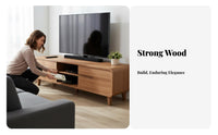 Modern Minimalist Design Low-Profile TV Stand Floor-Standing Low-Profile Cabinet with Drawers Rounded Corners Living Room Furniture Large Storage Capacity for Apartment Dwellers, Families, Homeowners, Lounge Area, Bedroom
