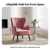 Modern Minimalist Design Upholstered High-Back Armchair High Backrest Support Indoor Furniture Sumptuous Upholstery Accent Chair Thickly Padded Cushion for Salon Owners, Interior Decorators, Bedroom, Reception Area, Dressing Room, Office