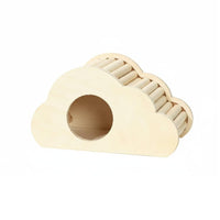 Airy Hamster House Airy Silhouette Shaped Hideaway Cage Landscaping Wooden Hamster House for Dwarf Hamsters, Terrarium