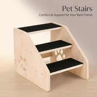 Dog Steps for Small with Non-Slip Surface for Bed and Sofa, Wooden Pet Stairs Ready to Use No Assembly Required, Compact Ladder for Felines
