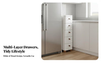 Narrow Storage Organizer Space-Saving Design Narrow Drawer Cabinet Removable Drawers Japanese Design Dresser for Homeowners, Bedroom, Living Room