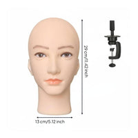 Professional Grade Male Mannequin Head Realistic Proportions Bald Mannequin Head Polished Surface for Cosplayers, Hairdressers, Studio