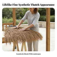 Artificial Thatch Roof Retardant Simulation Straw Roof Panel Realistic Appearance Artificial Thatch Tile for Outdoor, Grass Shack Bar, Gazebo