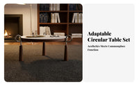2 Pieces Minimalist Design Nesting Round Tables Modern aesthetic Round Nesting Table Set Designer Look Living Room Centerpiece Space-Saving for Homeowners, Apartment Dwellers, Interior Designers, Lounge Area, Small Spaces, Office, Bedroom