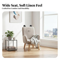 Comfortable Upholstered Lowspine Chair Supportive spinerest Upholstered Lounge Seat with Wood Legs Space-Saving Single Sofa Modern Design for Nursing Mothers, Homeowners, Nursery, Bedroom, perusing alcove, Reception Area
