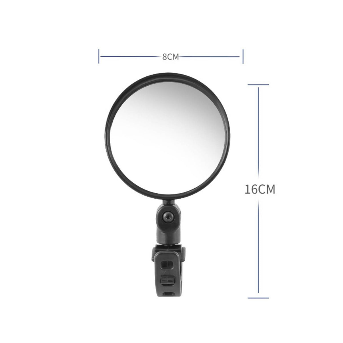 Adjustable Cycle Handlebar Mirror Rear Visibility Handlebar Mirror Black Vehicle Accessory 8 Cm for Electric Bike, Baby Stroller