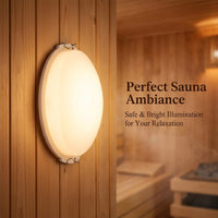 Waterproof Sauna Ceiling Light with Anti-Fog Design for Steam Room, Blast-Resistant Bathroom for High Heat
