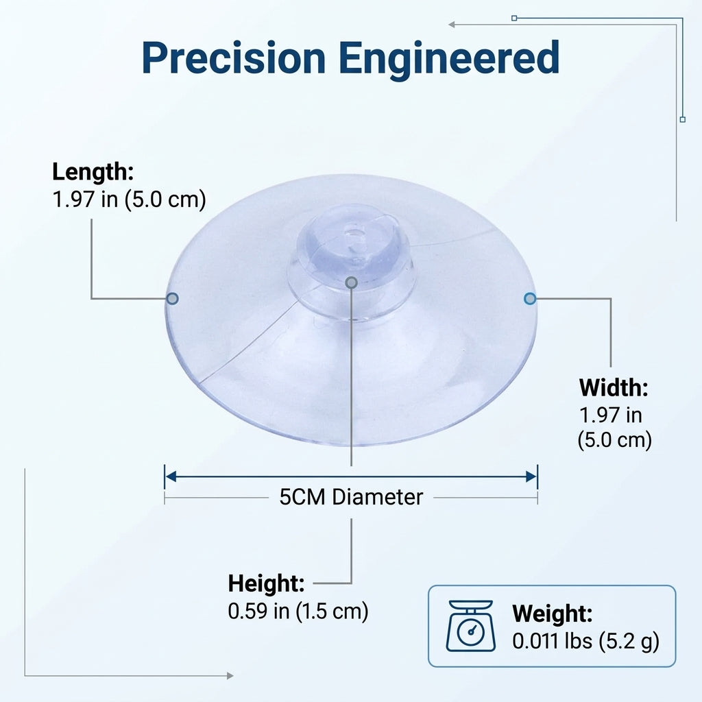 Clear Strong Suction Cup Hook for Kitchen, Heavy Duty Suction Hook with Vacuum Adhesive, Renter Hook, 3.5CM, 1 Hook