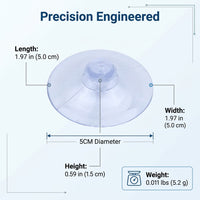 Clear Strong Suction Cup Hook for Kitchen, Heavy Duty Suction Hook with Vacuum Adhesive, Renter Hook, 3.5CM, 1 Hook