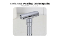 Zinc Alloy Body Adjustable Safety Razor Rust-Proof Double Blade Safety Razor Easy to Clean Manual Shaver Long-Lasting for Eco-Conscious Consumers, Adults, Women, Travel, Bathroom, Home