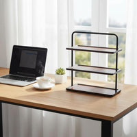 Wood Desktop Shelf Wood Desktop Rack Easy to Clean Countertop Storage Rack