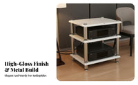 Shock Absorbing Audio Equipment Rack Stable Steel Frame Multi-Tier Amplifier Stand Heavy Duty Audio Cabinet Rack Easy Assembly for Audiophiles, Home Theater, Office