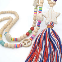 Tassel Pendant Necklace Long, Wooden Beads Pendant Necklace, Ethnic Jewelry Women Necklace, Turquoise Beaded Pendant Necklace