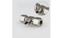 Tee Fitting with Female Thread Hexagonal 3-Way Connector Compact for Spray Lines