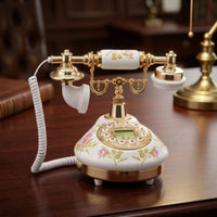 Antique Ceramic Telephone Collectible Retro Telephone High-Quality Vintage Phone Glossy for Home Office