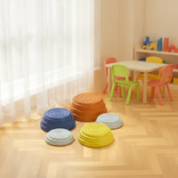 5 Pieces Balance Stepping Stones Colorful Stepping Stones with Anti-Slip Pads Sensory Toy Low-Height Play Set Stackable