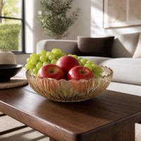 Light Luxury Gold Rim Fruit Bowl for Living Room Coffee Table Snack Candy Display