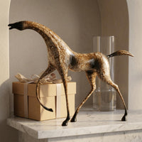 Abstract Horse Sculpture Smooth Shiny Finish Zinc Alloy Horse Statue Indoor Home Decor for Bookcase
