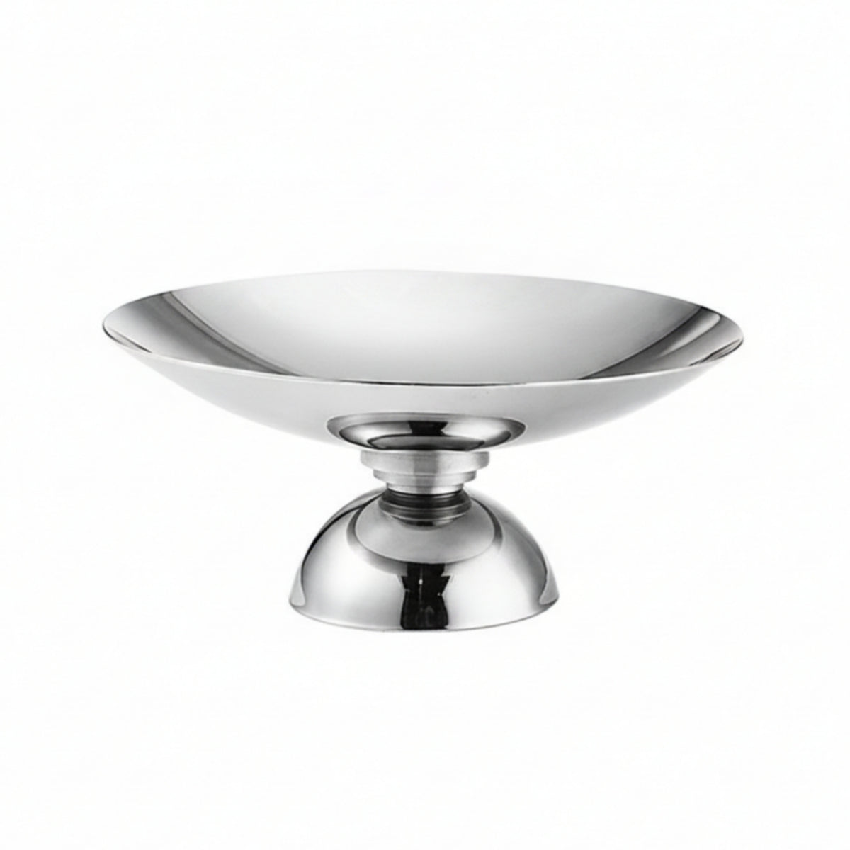 Fruit Bowl with Pedestal Silver Pedestal Serving Bowl Round Dessert Plate for Dining Table