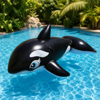 Whale Pool Lounger Giant Whale Sit-on Orca Pool Lounger Waterproof Toy Realistic for Children, Beach