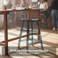 Creative Transparent High Stool Minimalist Look Transparent High Chair Modern design bar Seating Easy to Clean for Cafe Owners, homeowners, Interior Designers, Milk tea-based beverages Shop, Restaurant, Kitchen Island, Dining Room