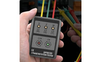 LED and Buzzer Indication Three Phase Sequence Indicator Double Insulated Leads Phase Sequence Indicator Alligator Clips Included