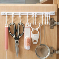 Cabinet Sliding Rail Organizer for Bedroom and Kitchen Storage, Space Saving No Drill S Hook with Removable Wall