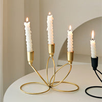 Three-Arm Candlestick Holder Versatile 3-Arm Candelabra Candlestick Holder with Three Cups Modern Metal Candelabra Minimalist
