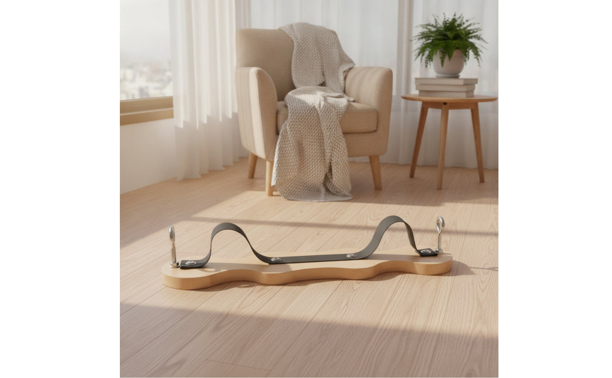 Pilates Correction Board Wooden Pilates Board with Strap Low-Profile for Stretching